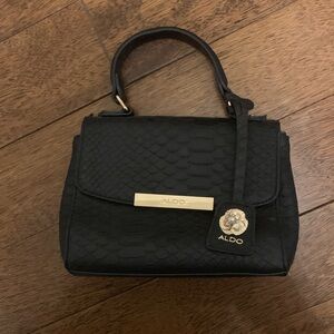 ALDO Quilted Mini Handbag with Pearl Flower Detail